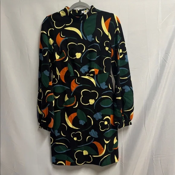 Boden Naomi Mod Print Jersey Dress Black Multi Size 4 - Picture 3 of 7
